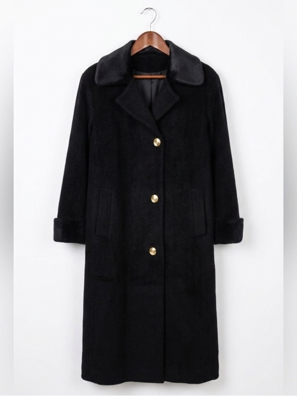 Cashmere & Wool Coat Black Sz 12 Vintage